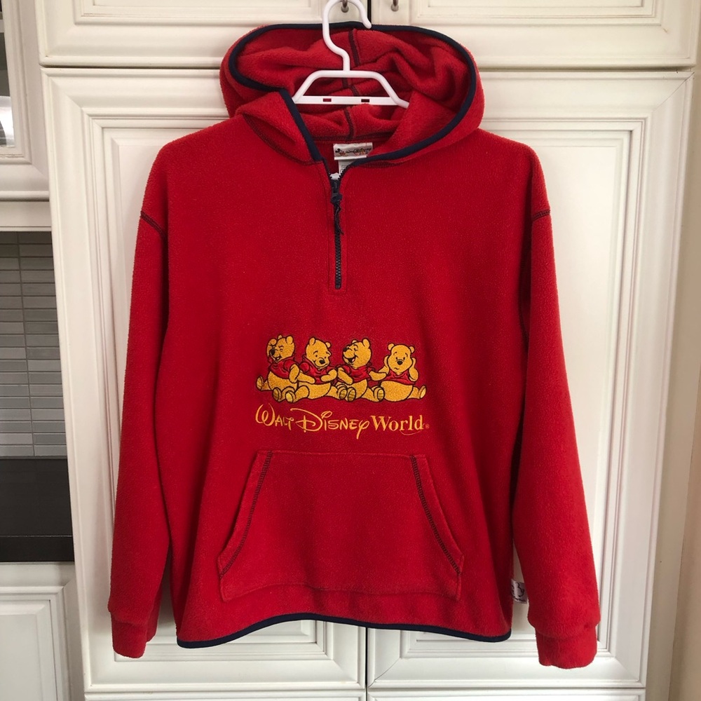 Walt Disney World Winnie the Pooh red kids fleece hoodie